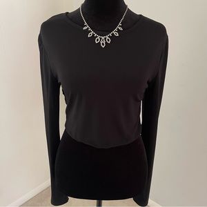 Black long sleeve cut out top